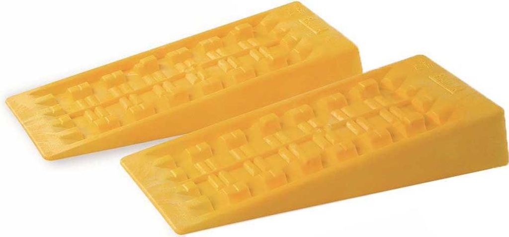 Two yellow wedges are shown against a white background.