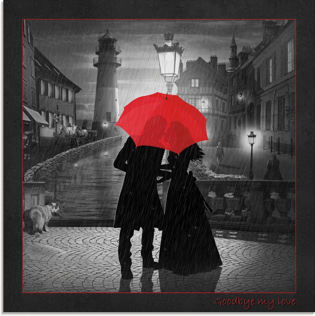 ARTland Glasbild Abschied am Hafen Größe: 50x50 cm