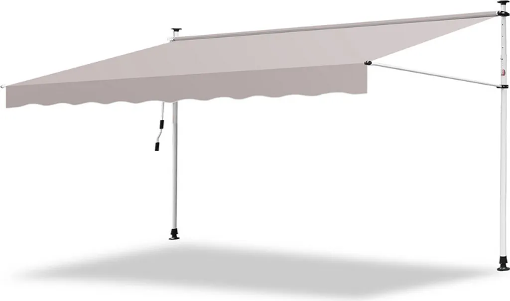 TolleTour Tenda da sole a manovella Tenda da sole con morsetto Protezione solare Tenda da sole per finestre Tenda da sole Retraibile Idrorepellente Tende da sole Beige 2,5 m