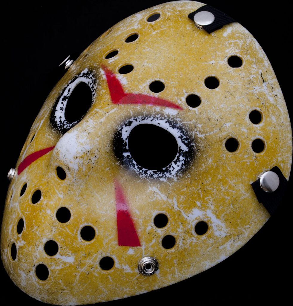 Vintage Hockey-Maske im Jason Style – Horror Kostüm Zubehör Produktbild 