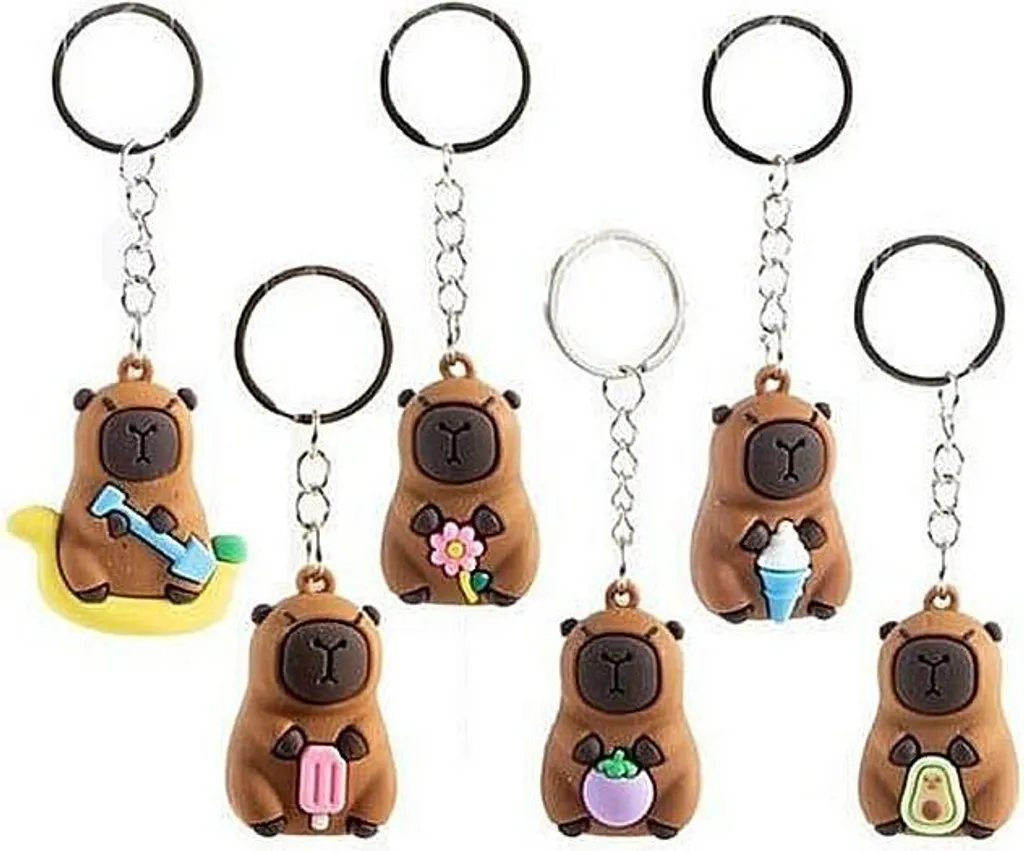 Porte-clés 3D Capybara assorti - Accessoire de sac Kawaii en silicone