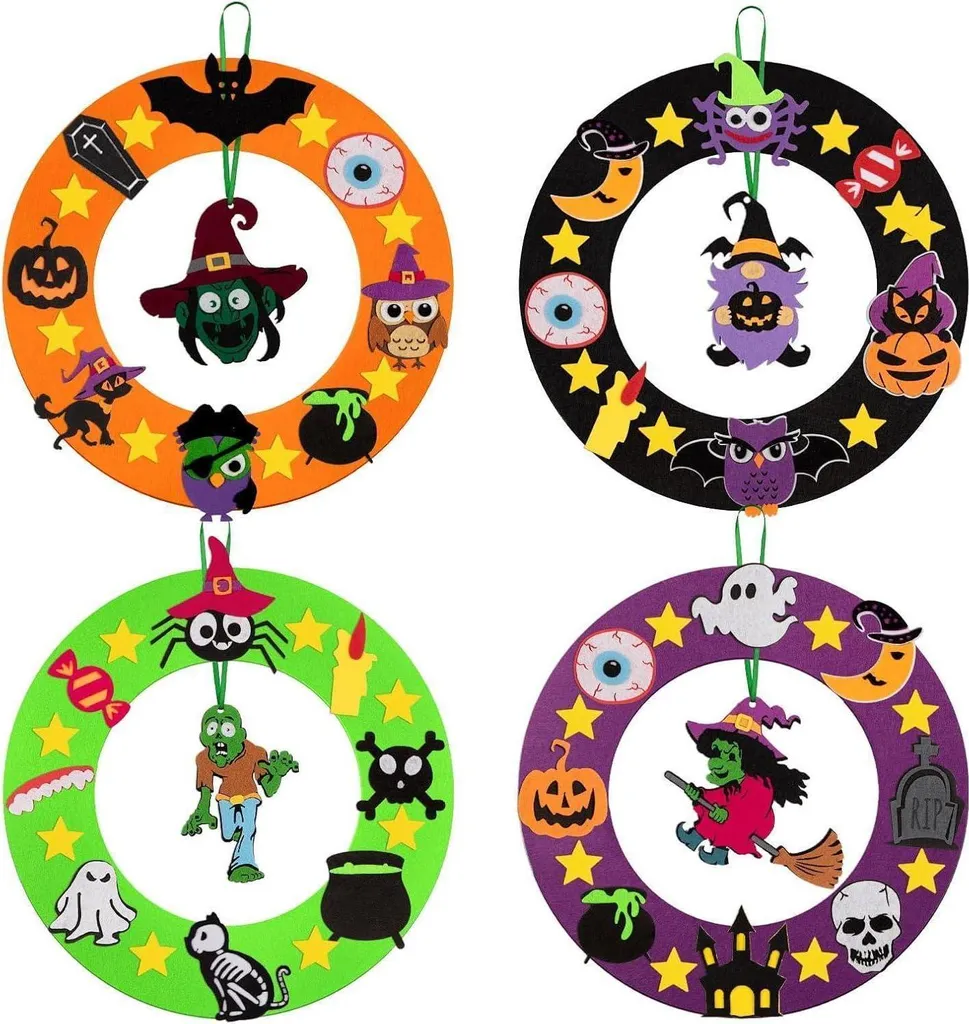 Activité Halloween Enfant Kit DIY Couronne pour Déco de Fête Automne