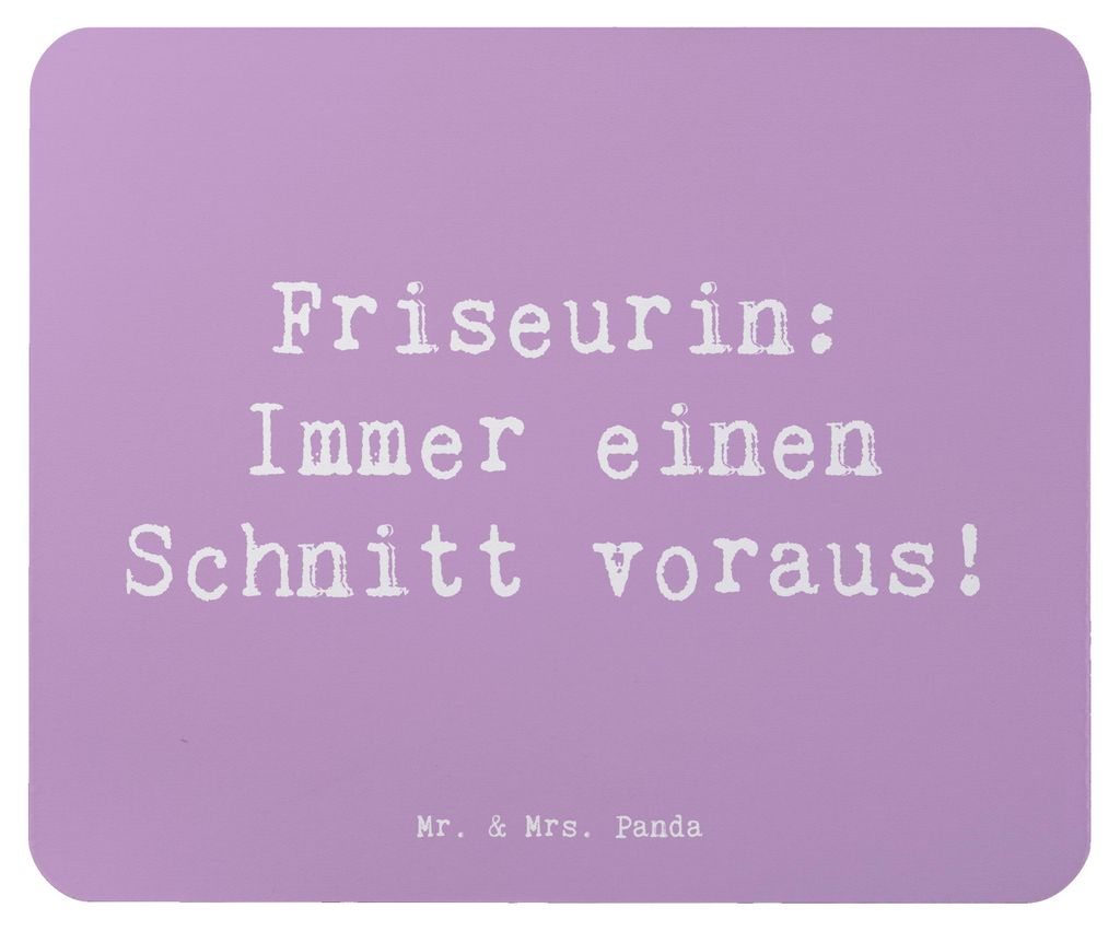 Mr. & Mrs. Panda Mousepad Spruch Friseurin Kunst - Lavendeltraum - Geschenk, Geschenke für Berufstätige, laptop, Haarpflege, Geschenkidee, Kunden...