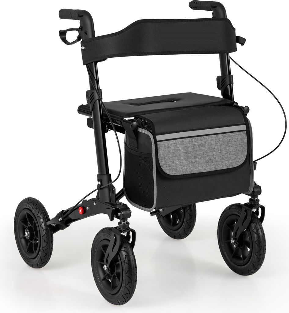 COSTWAY Rollator faltbar, 2in1 Rollstuhl & Reiserollator Produktbild 