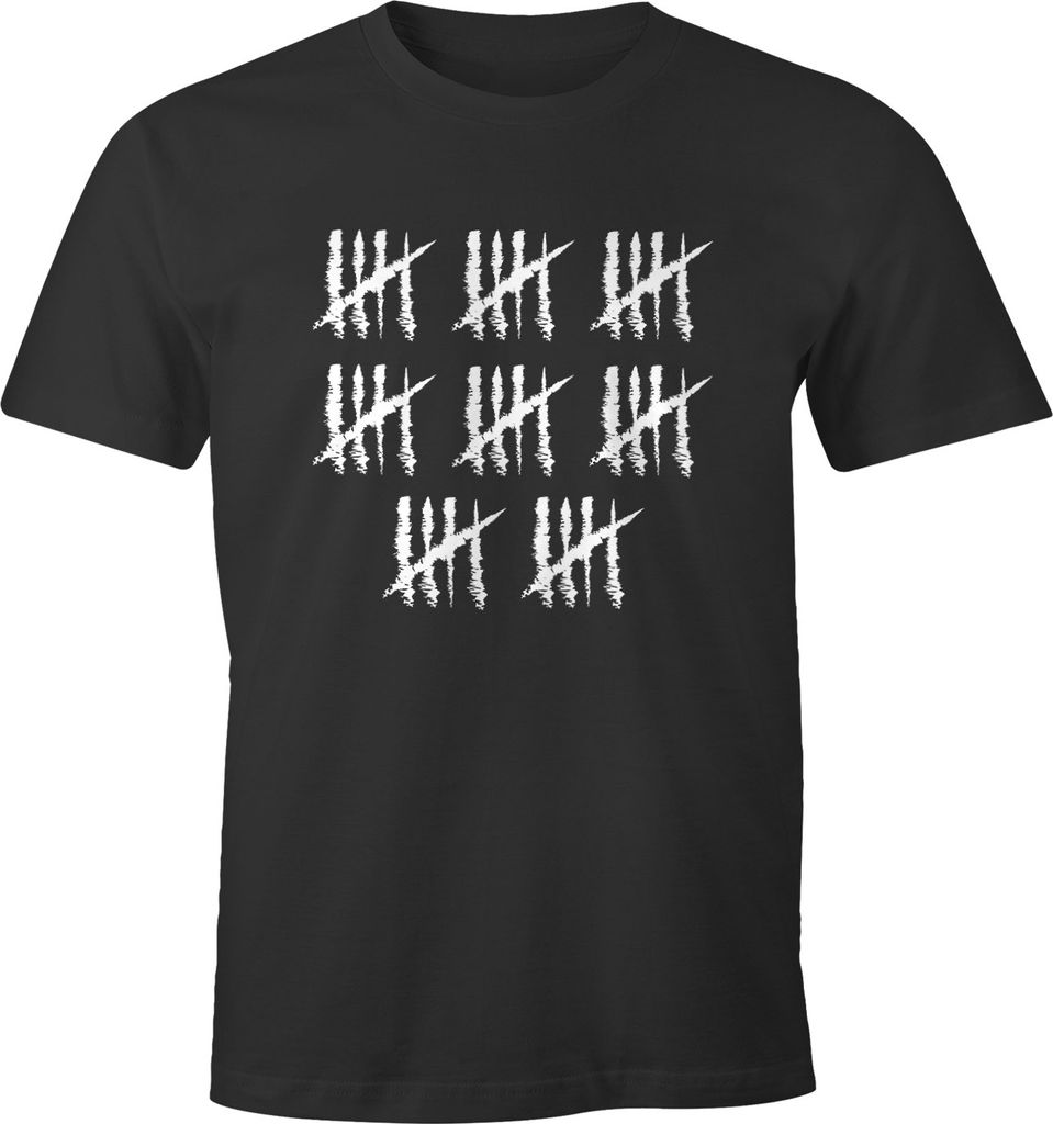 Herren T-Shirt 40 Geburtstag Strichliste Striche Jubiläum Jahrgang Geschenk Alter Fun-Shirt Moonworks S