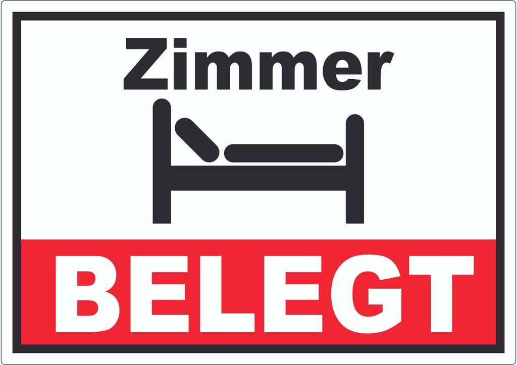 Zimmer BELEGT Aufkleber A2 (420x594mm)