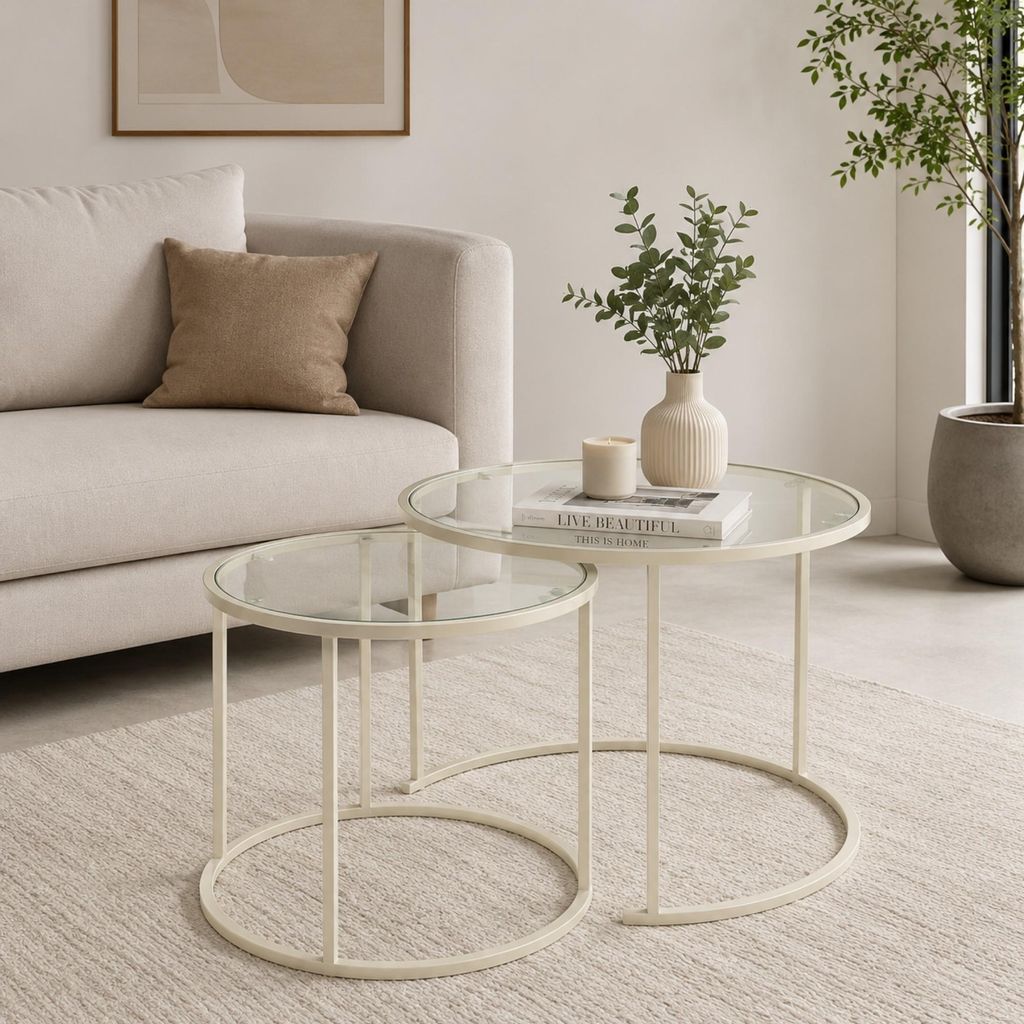 Skye Decor, hoogwaardige set van drie bijzettafels - Productafbeelding 