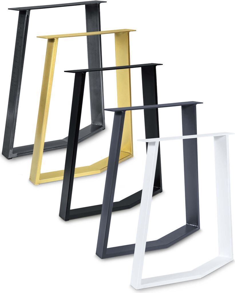 Magnetic Mobel 1 Paar (2 Stück) Tischgestell Tischbeine Tischkufen Tischuntergestell Trapez- Modernes Design B70xH72 cm (Gold)