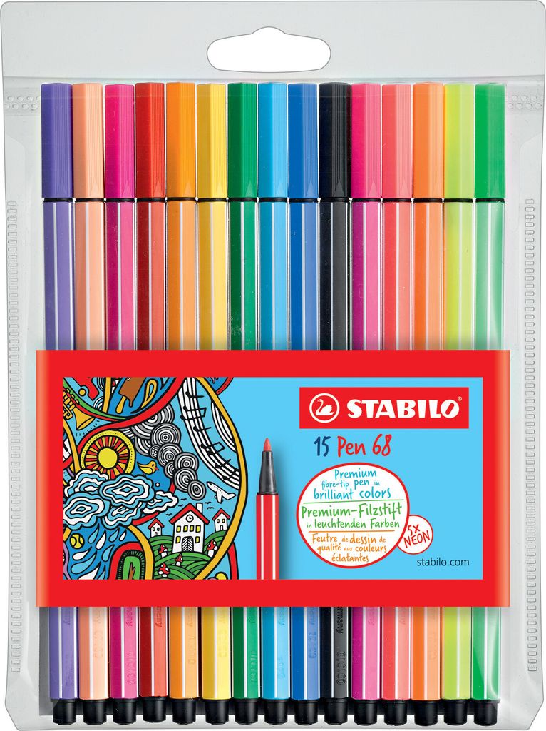Prémiové plstené pero - STABILO Pen 68 - balenie 15 kusov - Obrázok produktu 