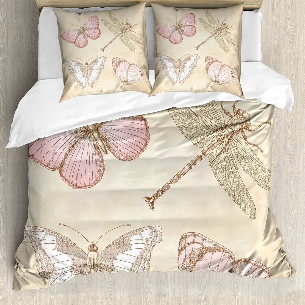 Copripiumino Farfalle Retrò ABAKUHAUS: Arredo Camera Vintage Rosa
