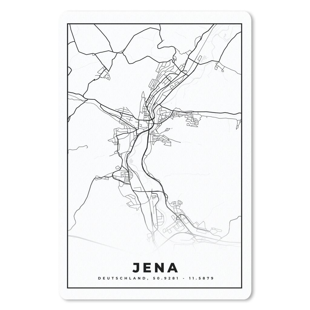 MuchoWow Mauspad Mousepad Jena - Karte - Stadtplan 18x27 cm - Mousepads - Maus Mat - Pad - Mausunterlage