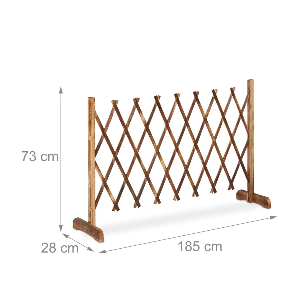 Support plante grimpante bois relaxdays treillis extensible mural - 4