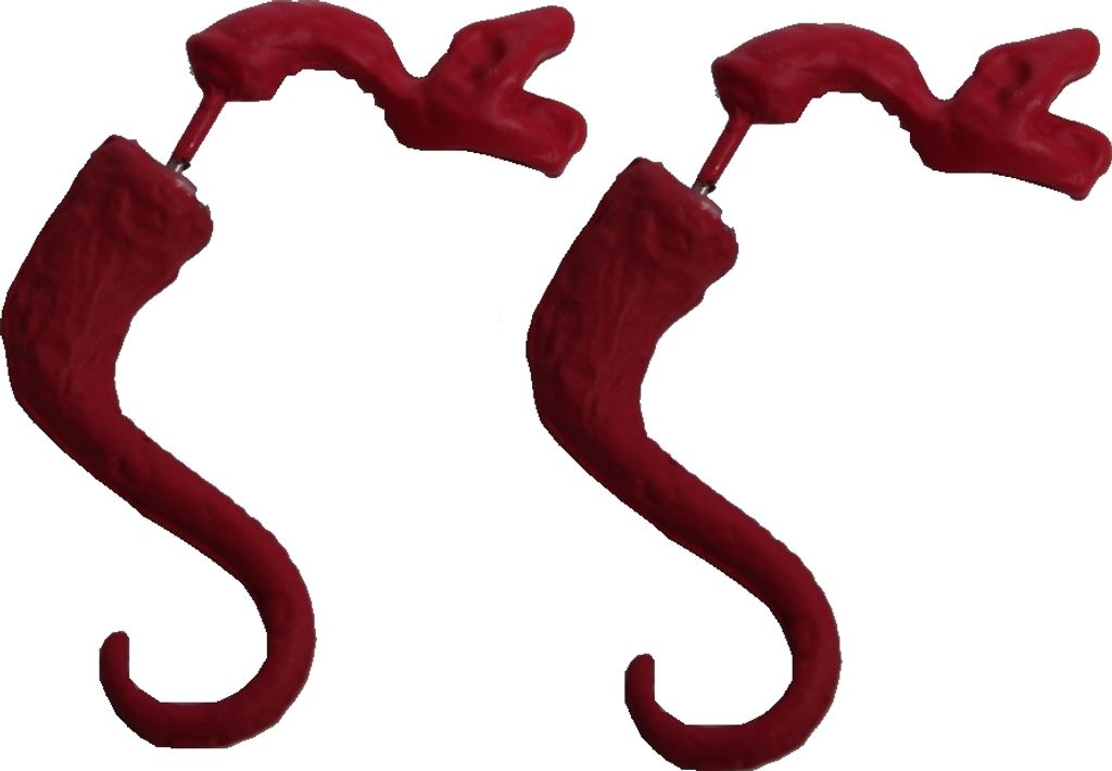 3D Schlange Ohrstecker Ohrringe in der Farbe Rot Produktbild 