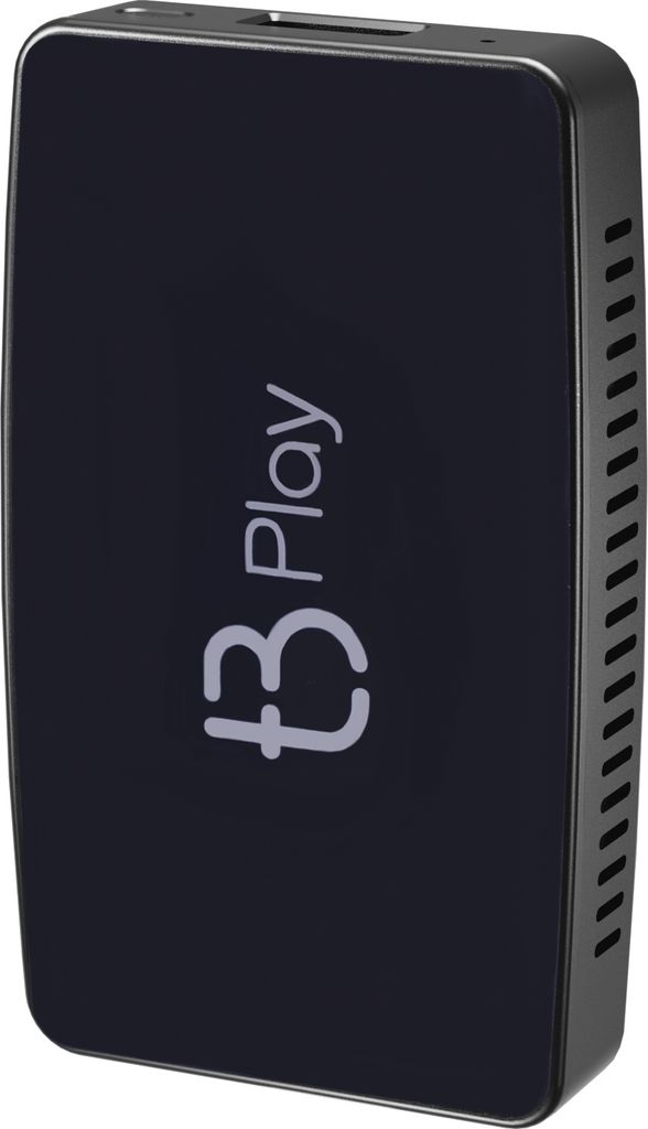 A black electronic device with the logo 'B Play' on it.