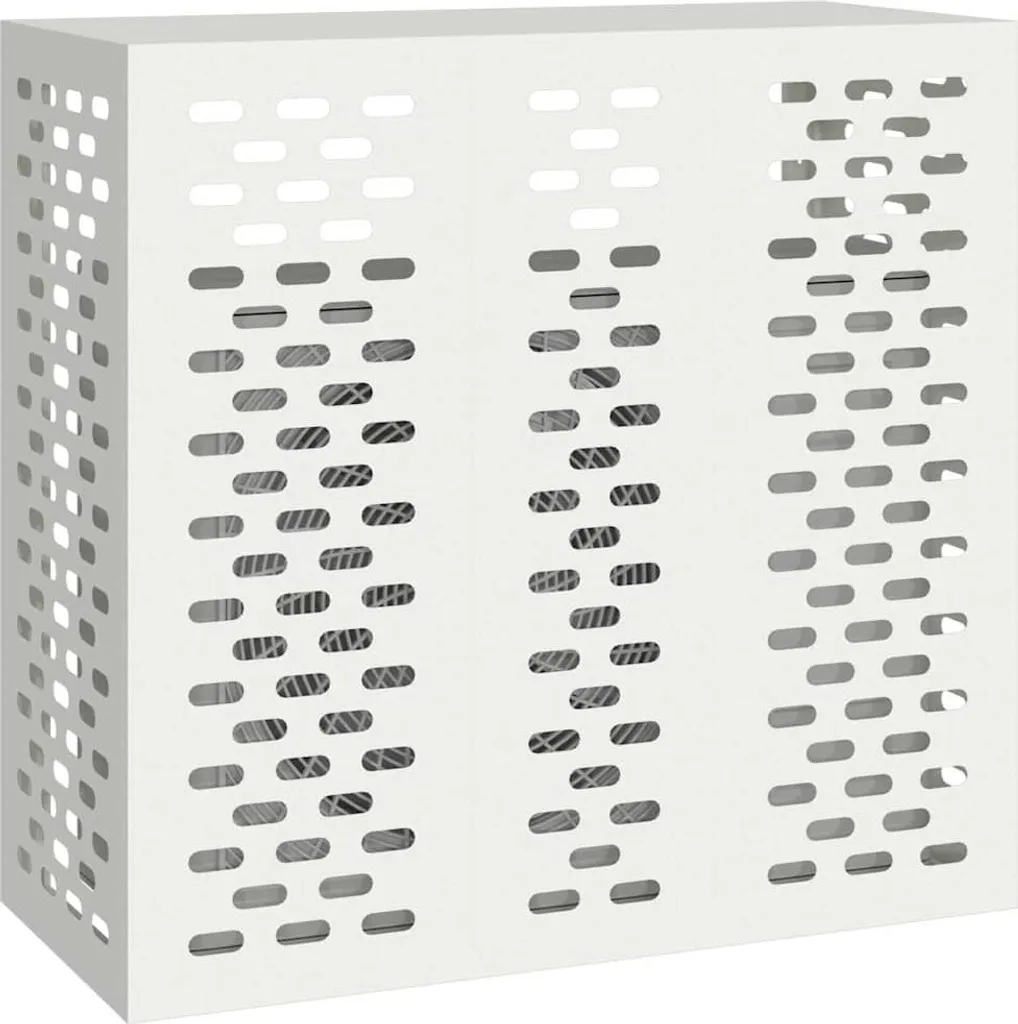 Cache clim en acier blanc résistant aux intempéries 110 x 50 x 105 cm