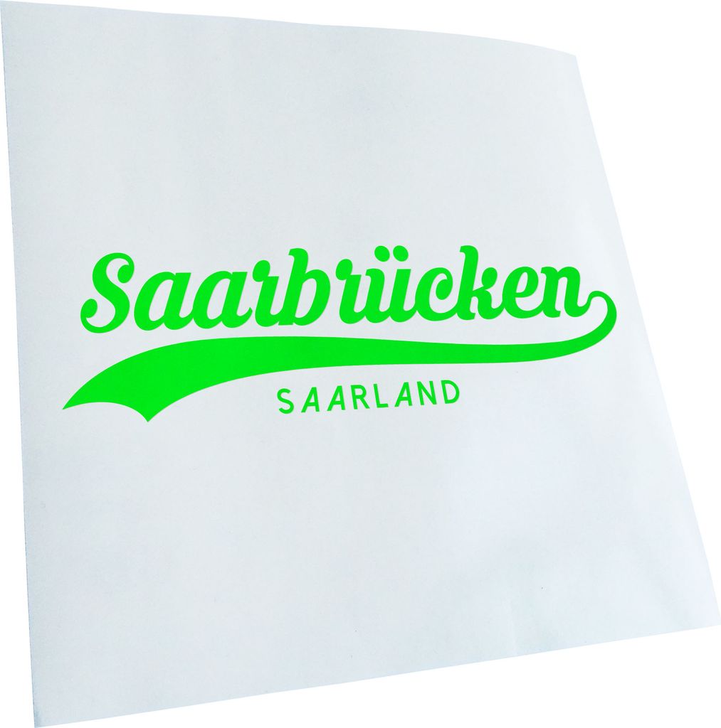 Kiwistar - Autoaufkleber - Saarbrücken Saarland - Neongrün - 40x11cm - Aufkleber für Auto, Laptop, Fahrrad, LKW, Motorrad mehrfarbig JDM Decal R...