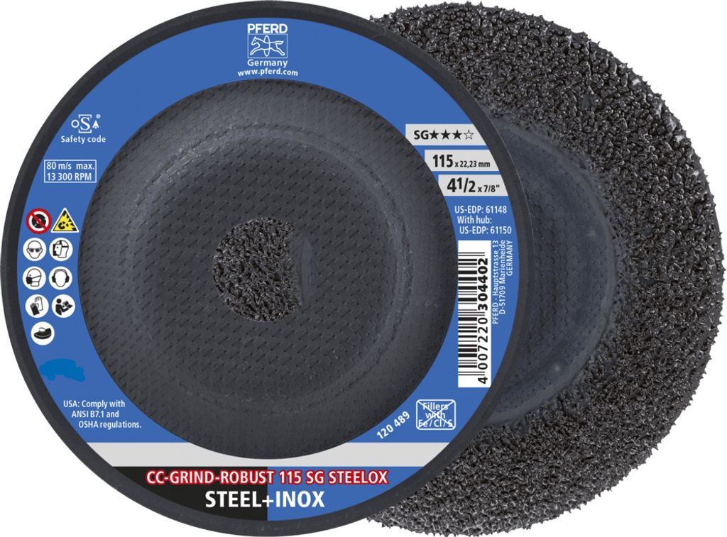 PFERD TOOLS CC-GRIND ROBUST Schleifscheibe 115x22,23 mm Produktbild 