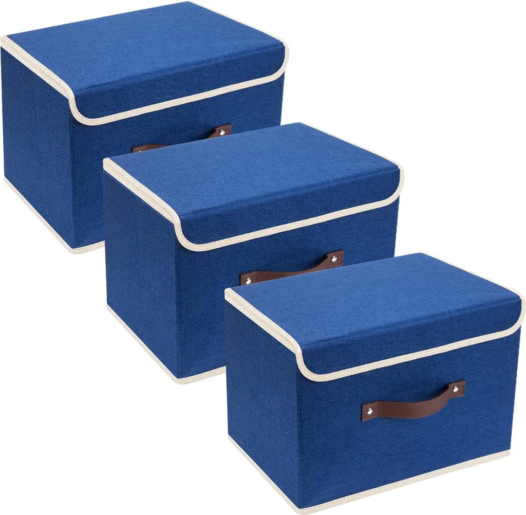Boîtes de rangement pour jouets et peluches enfant coloris bleu déco