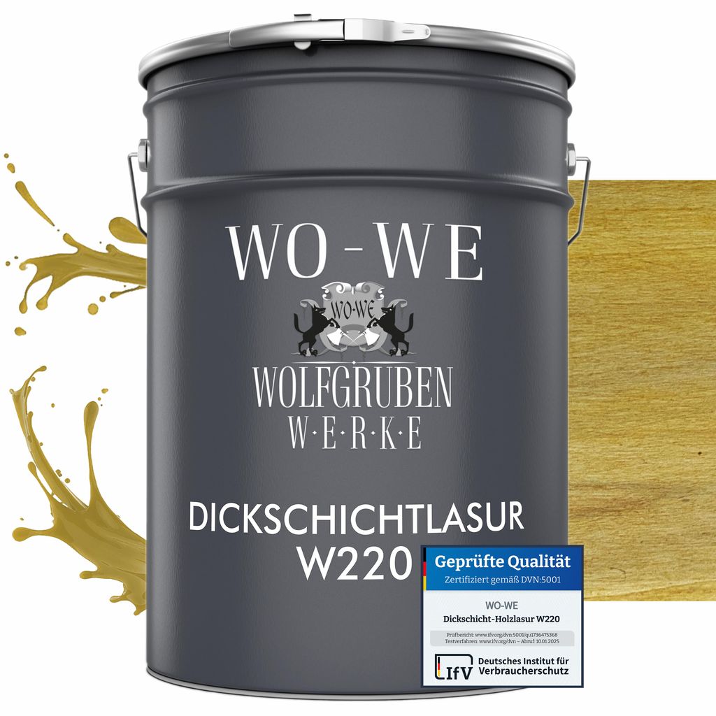 Dickschichtlasur 2in1 Holzlasur Holzschutzlasur außen und innen W220 Kiefer - 2,5L