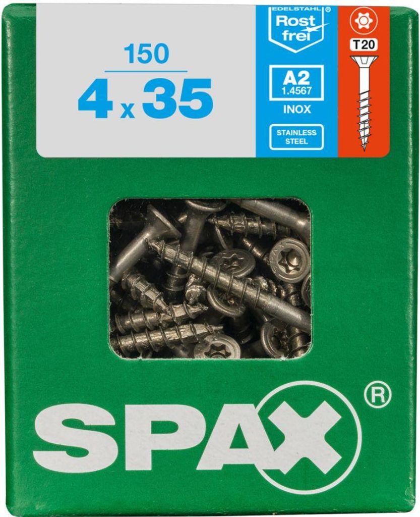 SPAX 4197000400357, Schraube, Edelstahl, Holz, Flachkopf, Produktbild 