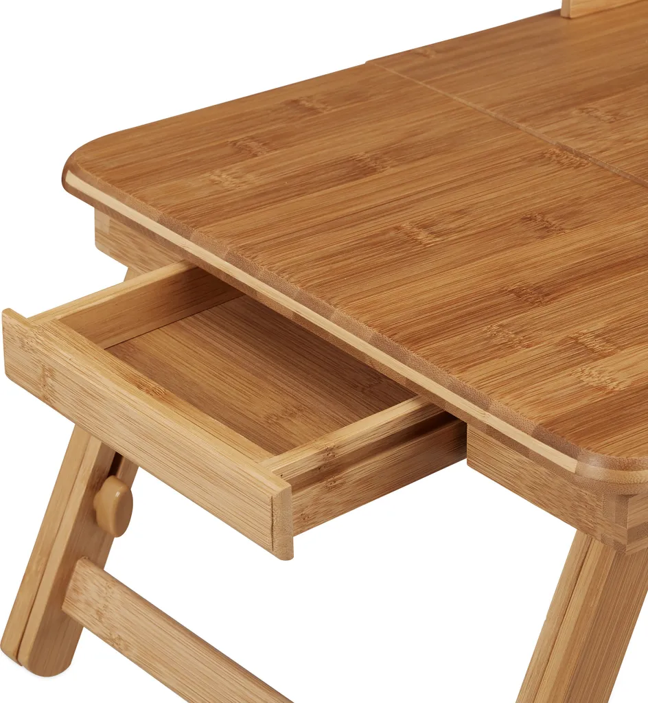 Table d'appoint ordinateur portable en bambou réglable et ventilée - 9