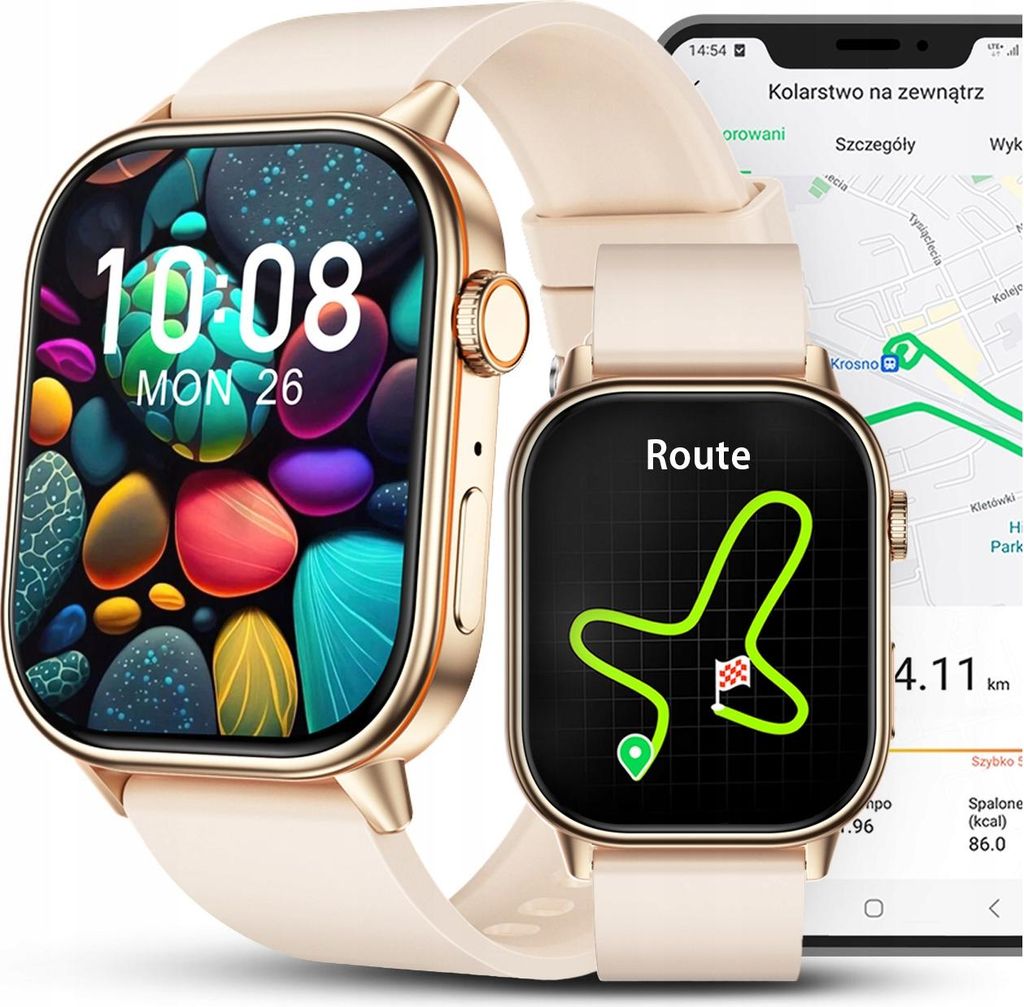 Smartwatch Zegarek Damski GPS Wodoodporny Rozmowy Sport Zdjęcie produktu 