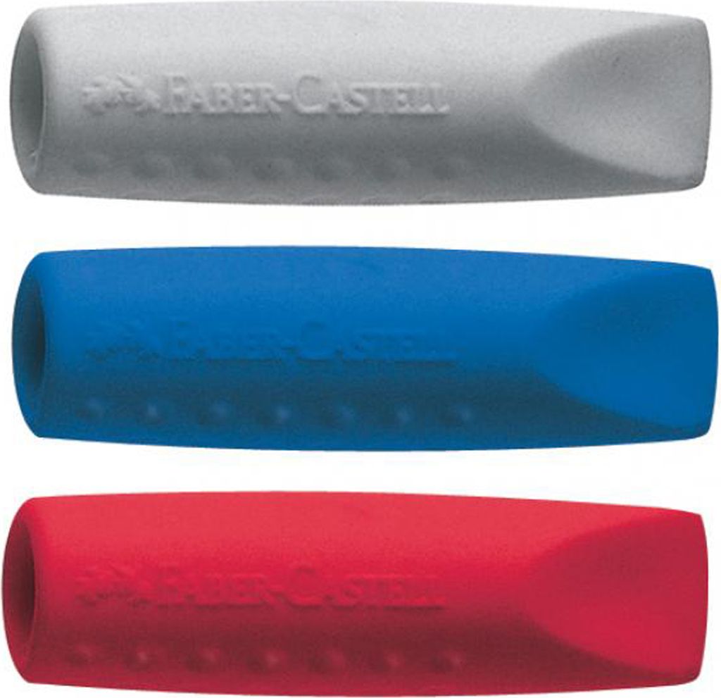FABER-CASTELL Radierer GRIP ERASER CAP sortiert 2 Stück Produktbild 
