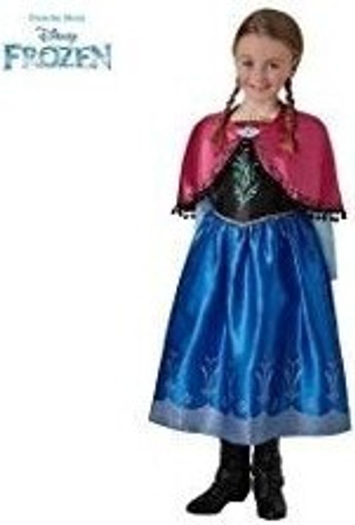 A young girl wearing a Disney Frozen Anna costume.