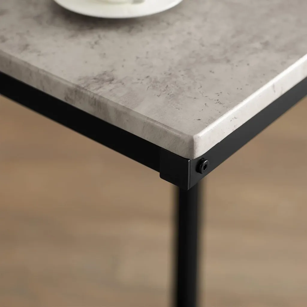 Table pour Ordinateur Portable Grise en Métal - Support Stable MDF