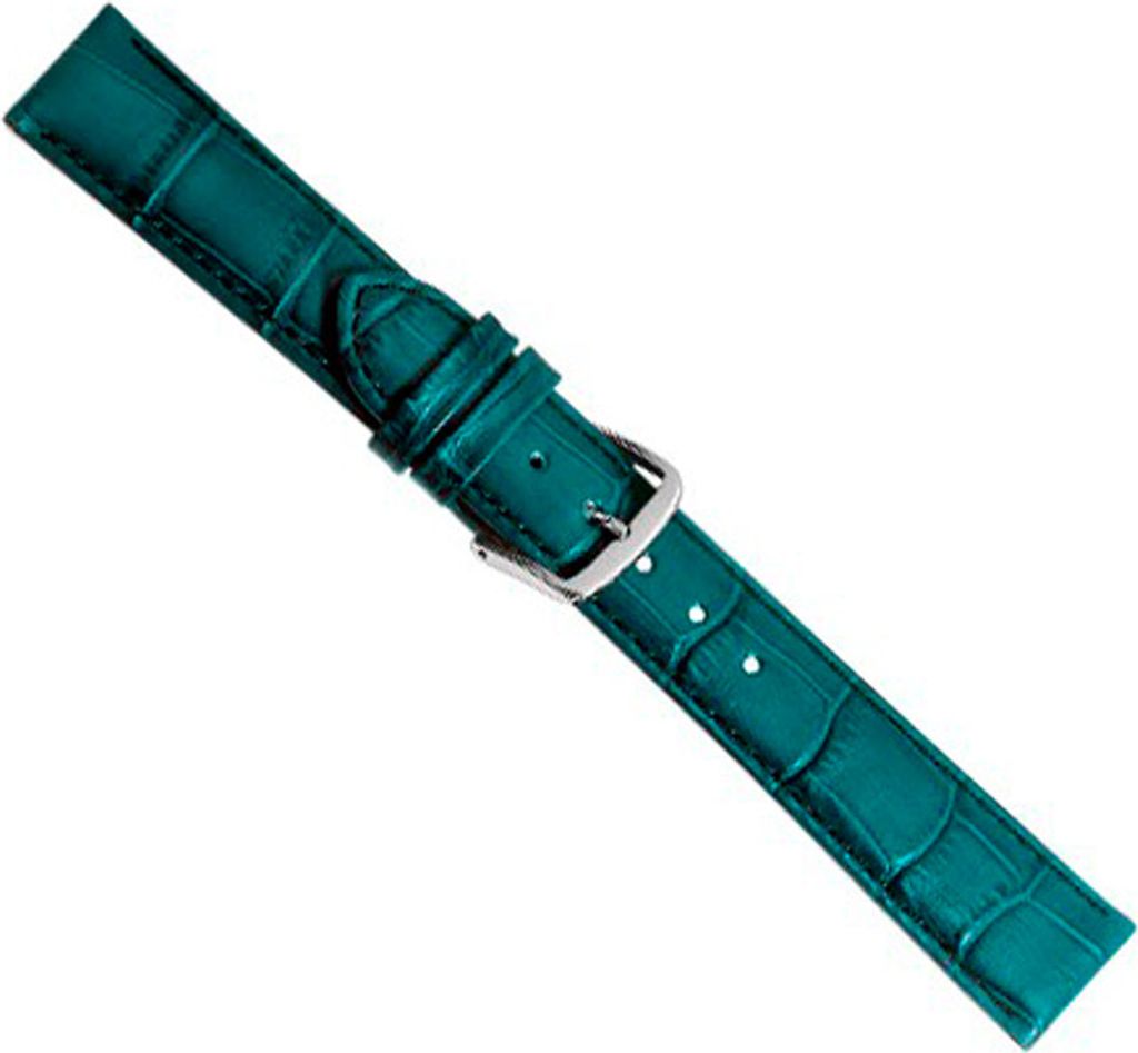 Uhrenarmband Leder leicht gepolstert mit Ziernaht Petrol 20356S, Stegbreite:26mm