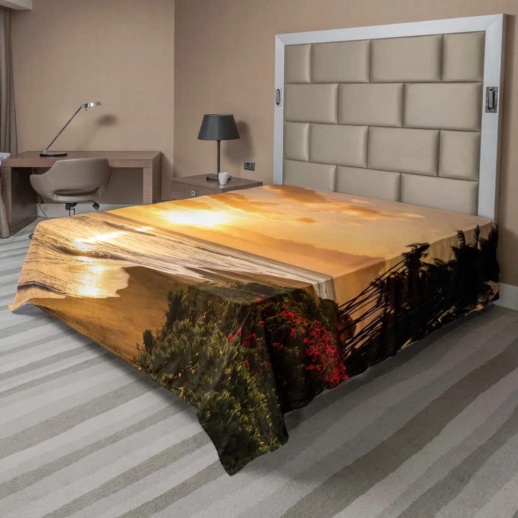 Drap de lit Maui souple et confortable 260x228 cm coloris orange vert