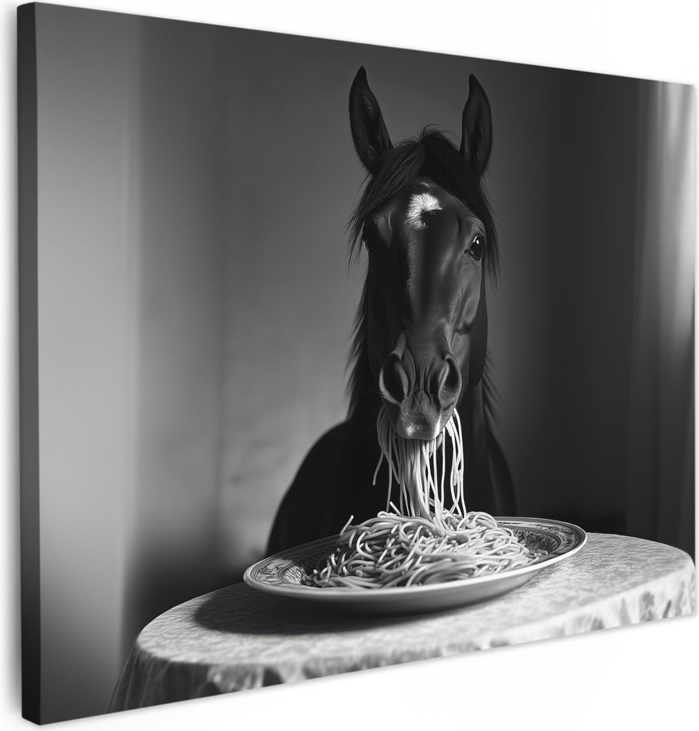 Leinwand Bilder 40x30 cm - Tiere, Komisch - Pferd, Wandbilder, Wanddeko Wohnzimmer, Bild