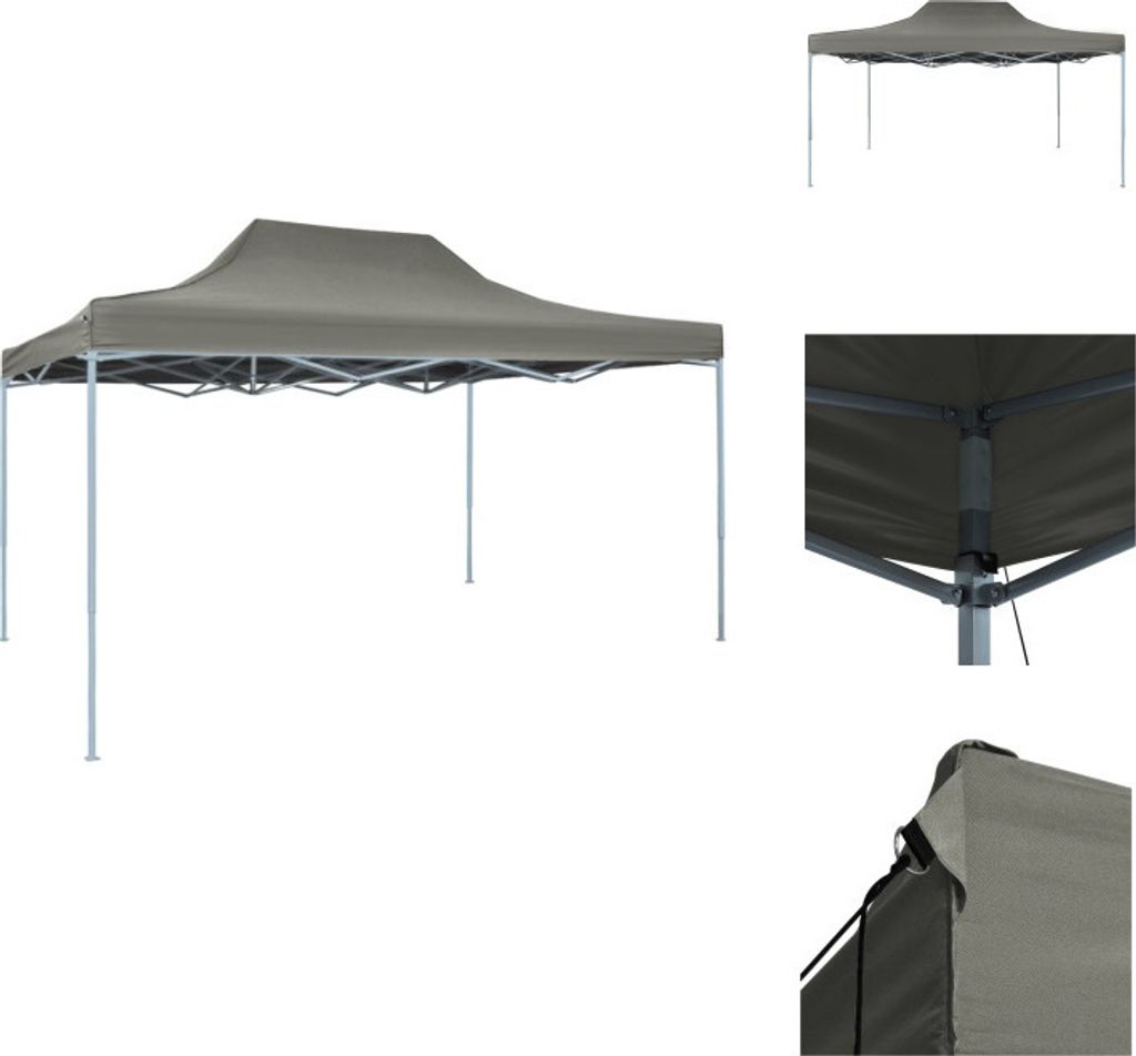 vidaXL Faltzelt Pop-Up 3 x 4,5 m Anthrazit - Pavillons & Partyzelte