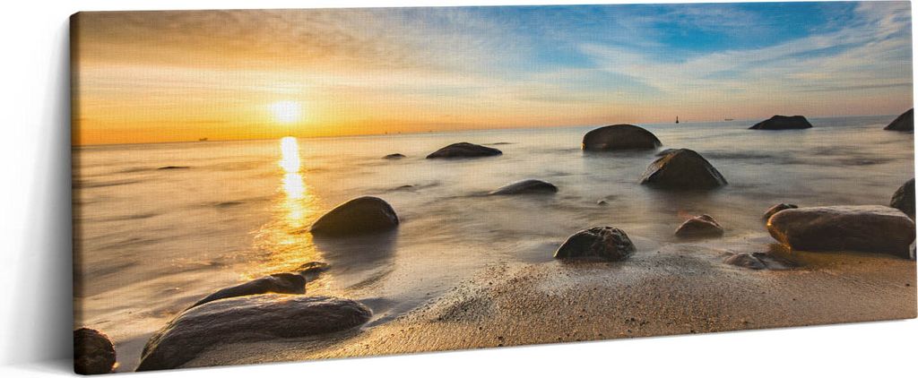 Sonnenaufgang an der Ostsee – Leinwandbild Wandbild – 125x50 cm – Leinwandbilder – Wandbilder – Schlafzimmer – Flur