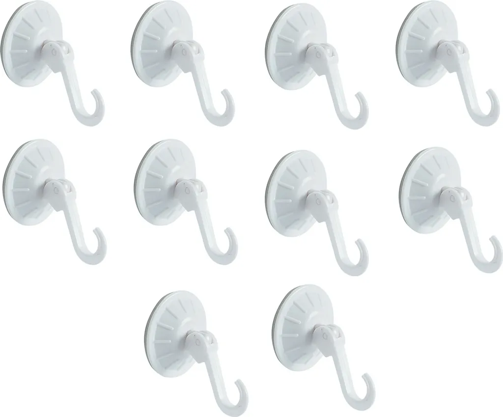 Spirella 10x Ganci Porta Asciugamani a Ventosa - Bianco Ø5,5 cm