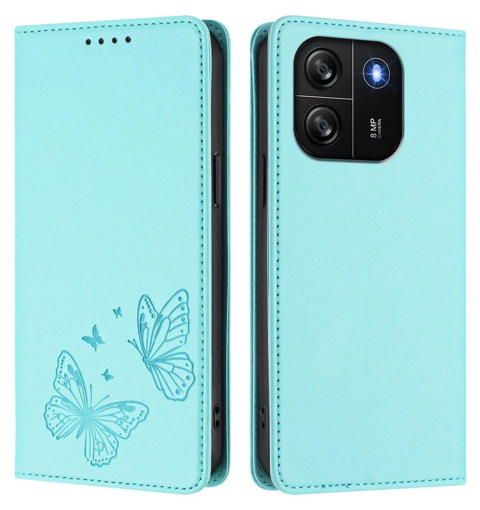 Étui en cuir pour Blackview Wave 6C, motif papillon, étui Image du produit 