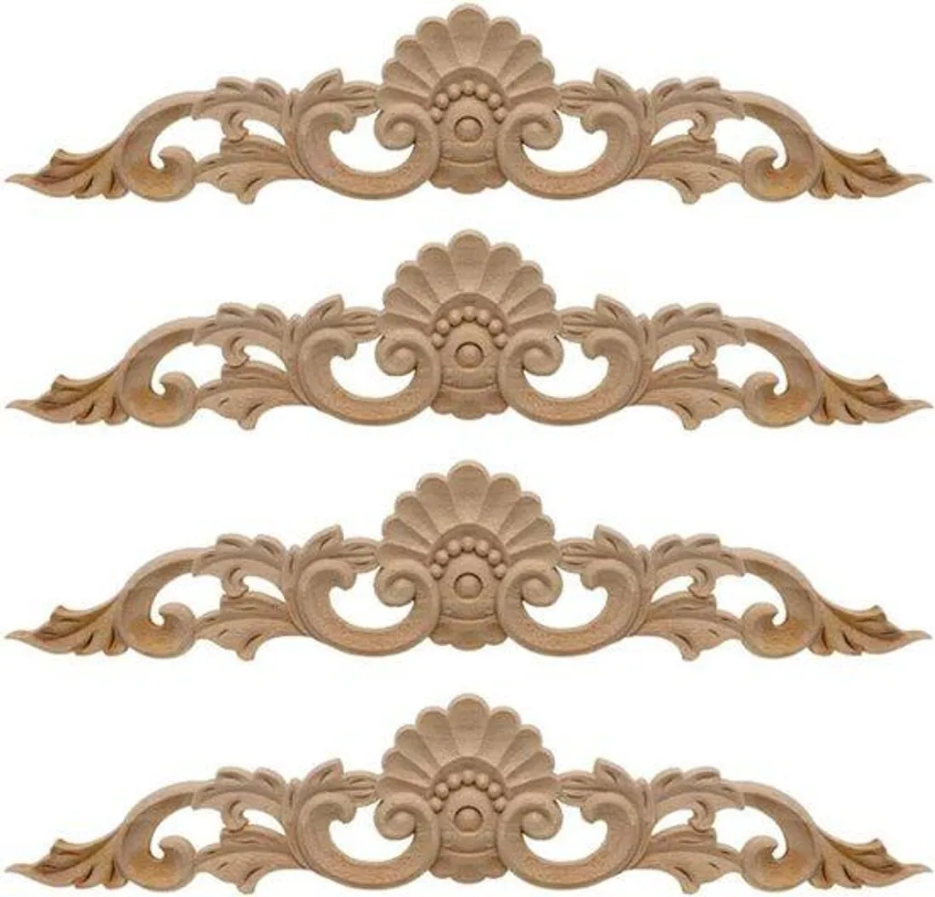 Ornement de Meuble en Bois pour Customisation DIY Shabby Chic - 4 Unités