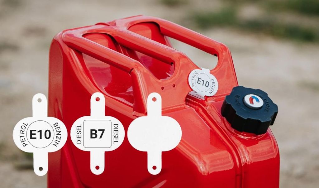 BW Clip für Kraftstoffkenneichnung für Kraftstoffkanister Metall Benzinkanister 3er Set - Benzin, Diesel, Neutral - Europe