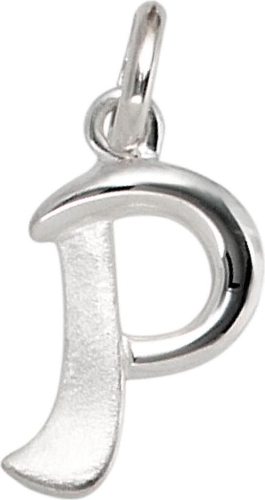 Anhänger Buchstabe P aus echtem 925 Silber glänzend teilmattiert Uni