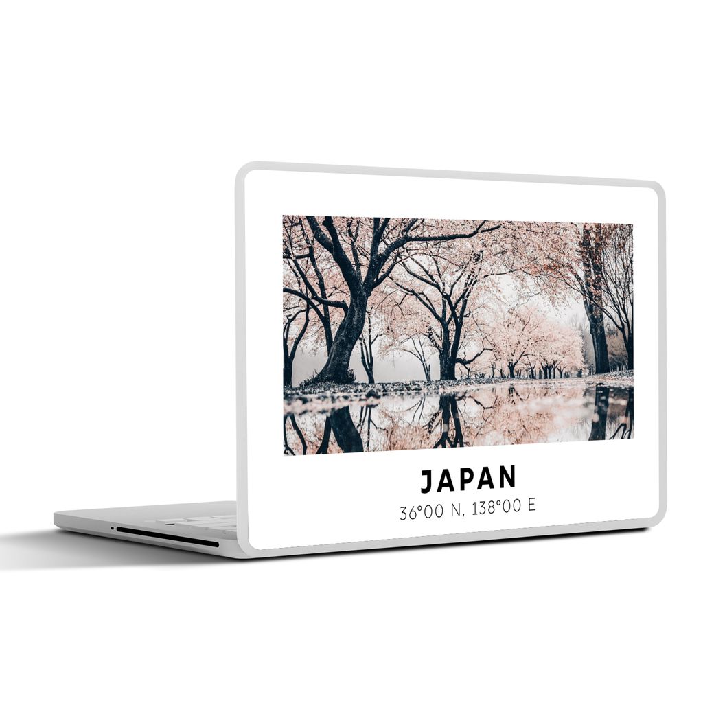 MuchoWow Laptop Aufkleber Sticker Cover Sakura - Japan - Frühling 30x21 cm - Sticker für Laptop - Selbstklebend