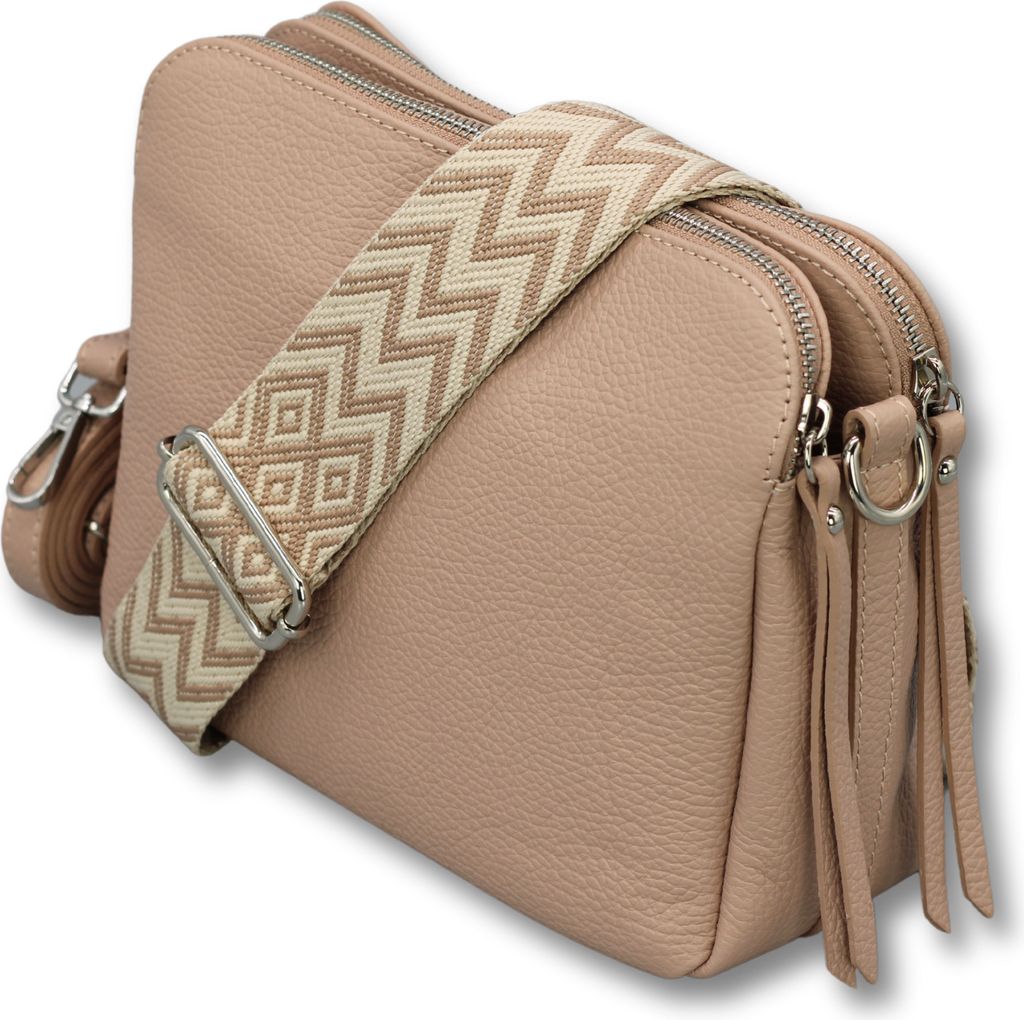 Adel Bags Schultertasche Leder, Umhängetasche für Damen, Rose