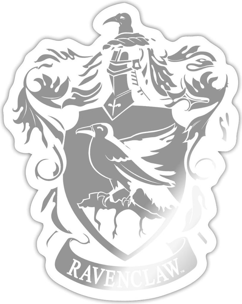 Spreadshirt Harry Potter Ravenclaw Wappen Sticker Aufkleber, 10 x 10 cm, Weiß glänzend