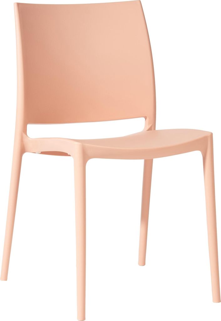 CLP Gartenstuhl Meton mit Lehne stapelbar wetterfest UV-beständig bis 150 kg Farbe:pfirsich