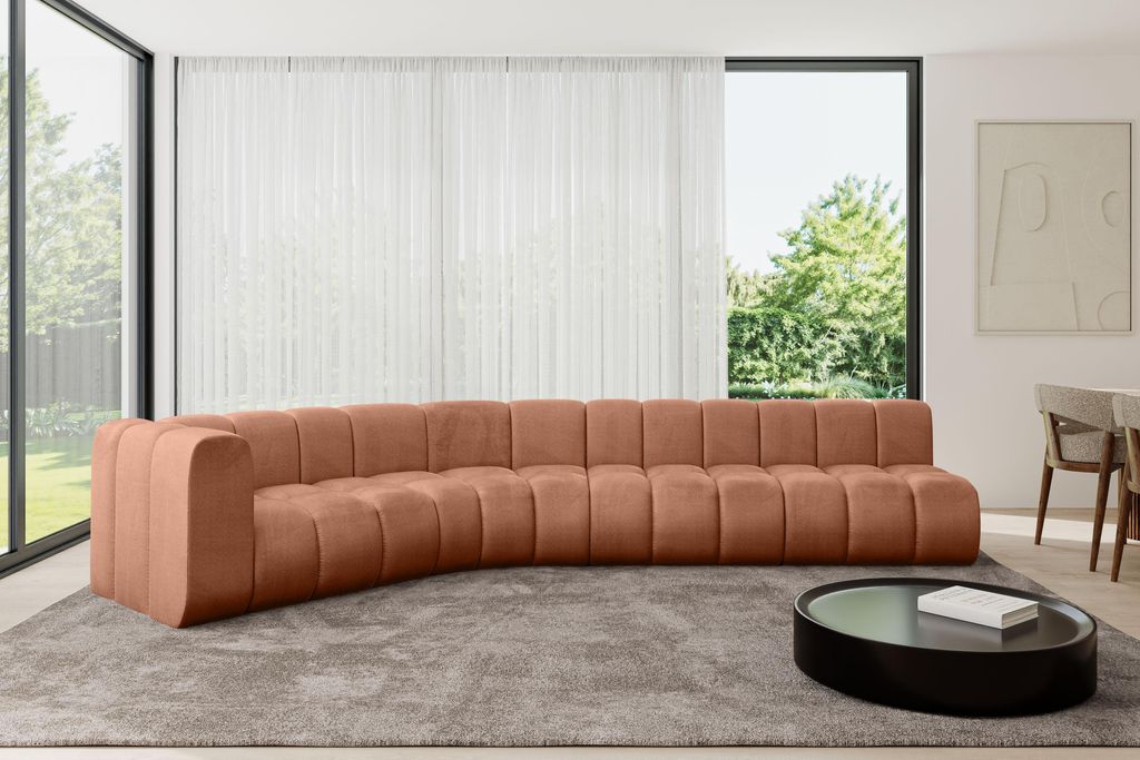 ALTDECOR Modulares Sofa Ecksofa in L-Form - Karex-L2 - 399x194x70 cm Apricot - Corner modular Sofa Eckcouch Couch Wohnlandschaft Cauchsofa Bodensof...