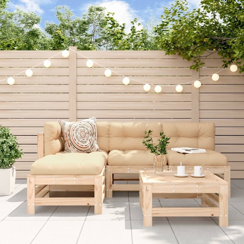 Maison Exclusive - 5-tlg. Garten-Lounge-Set Massivholz Kiefer