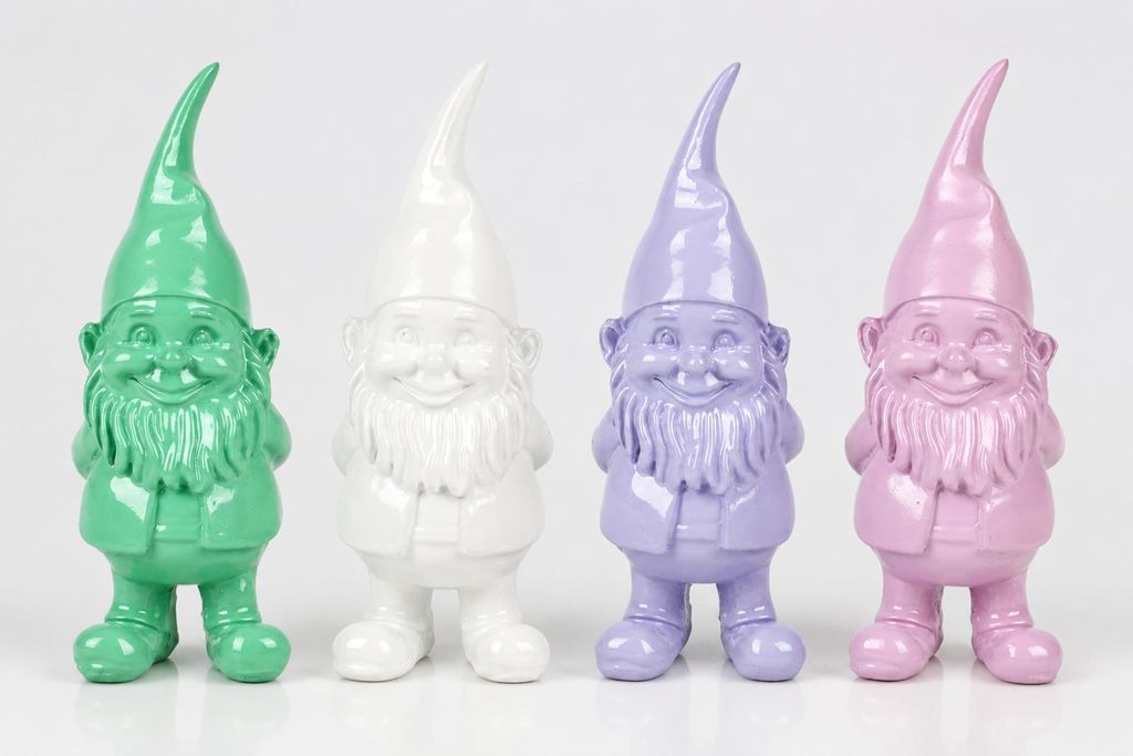 Mini Gartenzwerg einfarbig – Dekofigur aus Polyresin, ca. 4 Produktbild 