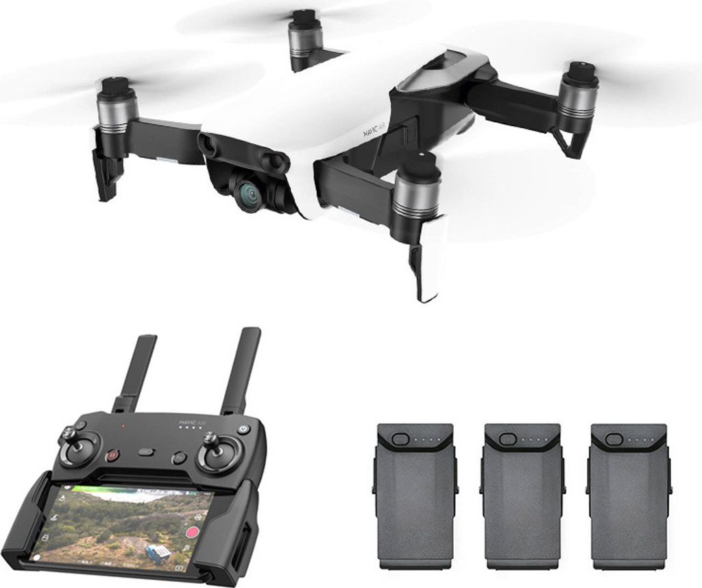 DJI Mavic Air Drone Combo Pack - 4K Kamera, 32 MP Sphere Panoramas, SmartCapture, GPS/GLONASS, 21-Minute Max Flight Time (White)