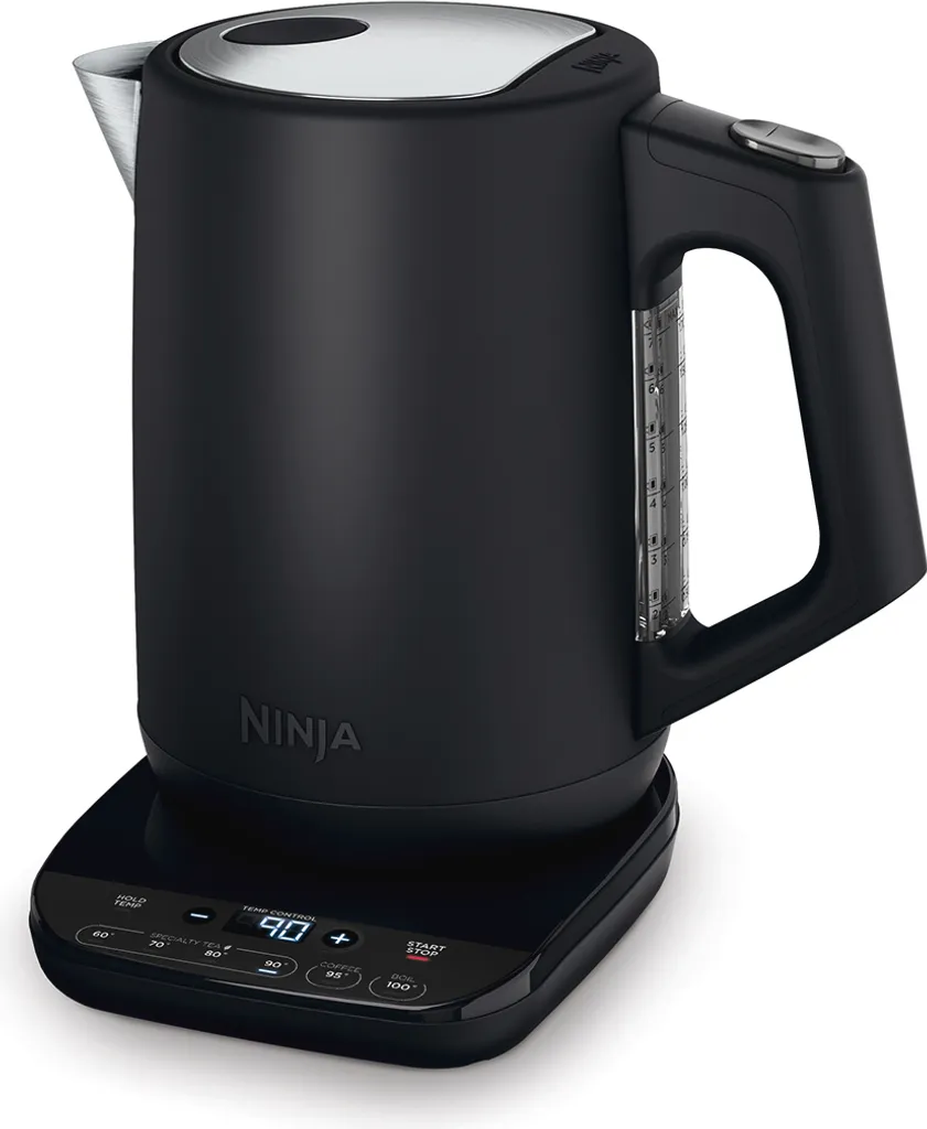 Bouilloire Ninja 3000W Chauffe Rapide 1,7L Acier Inox et Noir Chic