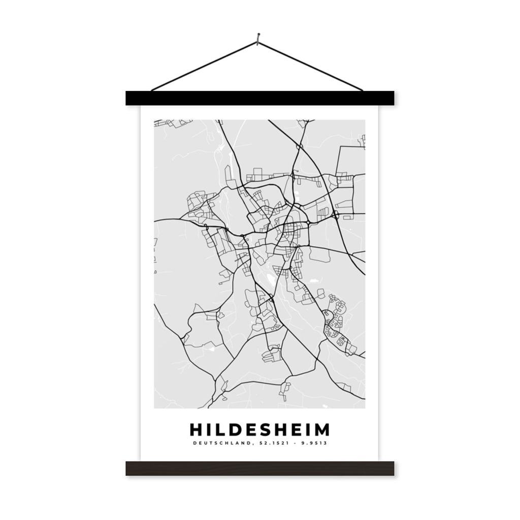 MuchoWow® Textilposter Karte - Stadtplan - Deutschland - Produktbild 