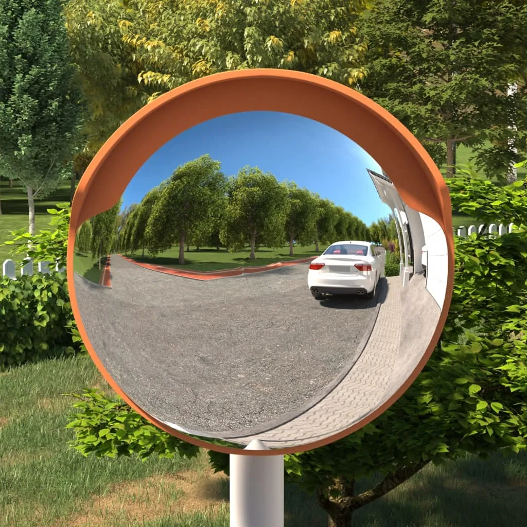 vidaXL Miroir de Circulation Convexe Orange Ø30 cm en Polycarbonate - 2